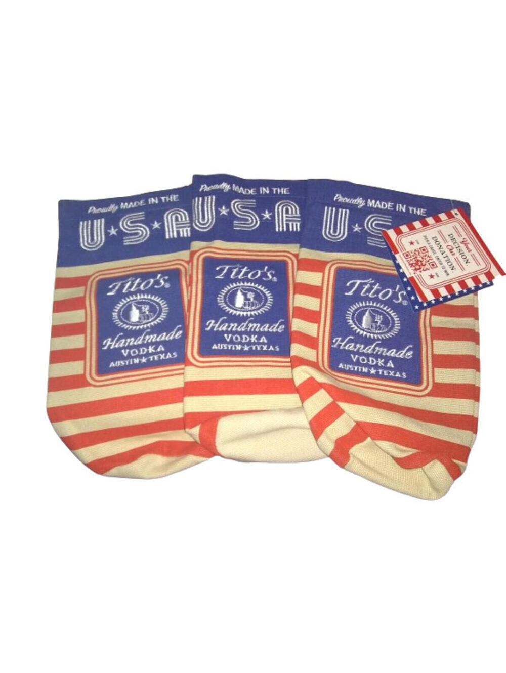 Tito's Vodka USA 25th Anniversary Embroidered Canvas Drawstring Bags lot of 3